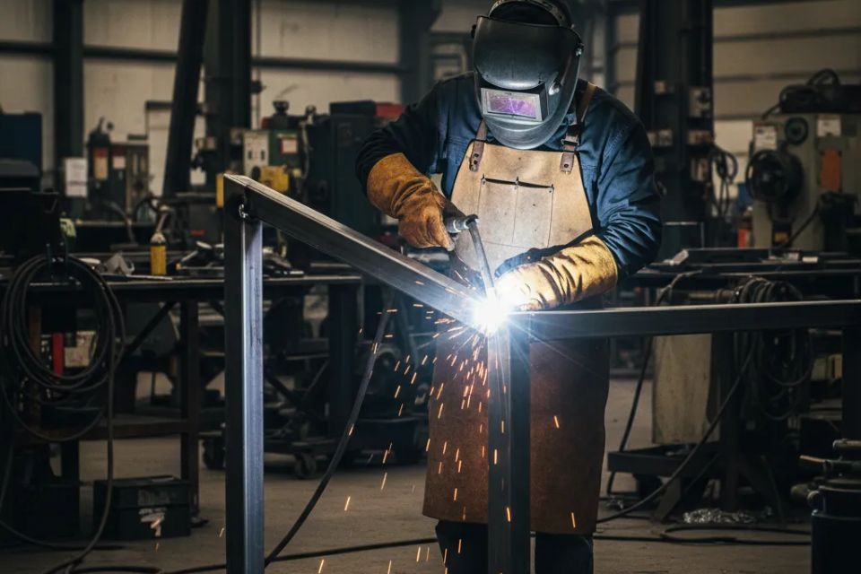 Custom metal fabrication and structural steel welding for industrial framework