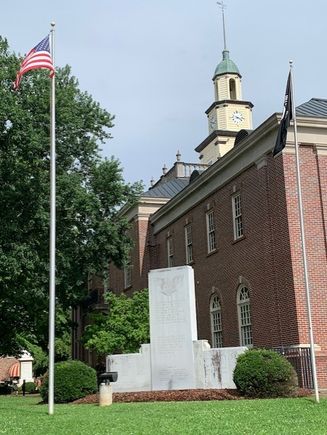Courthouse with statue