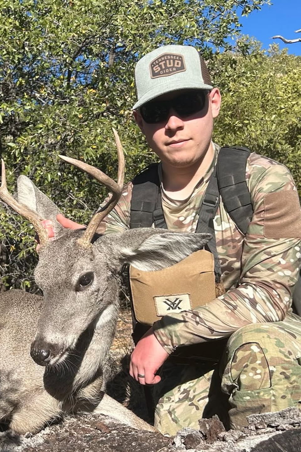 Cpt. Jordon Fulton, U.S. Army. Fulton is stationed at Fort Huachuca, Arizona where he shot the 4-point buck. 