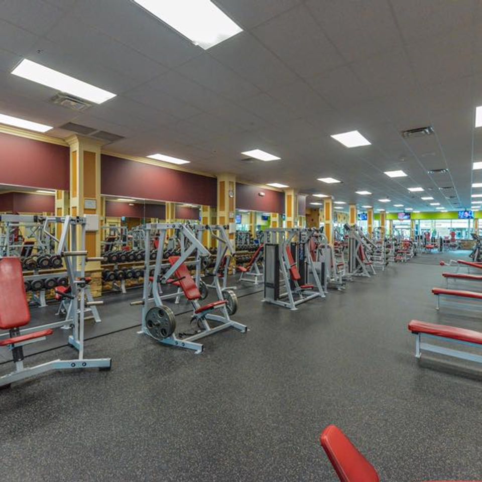 Wide shot of of different machines and benches at Maximus Gym in Riverhead