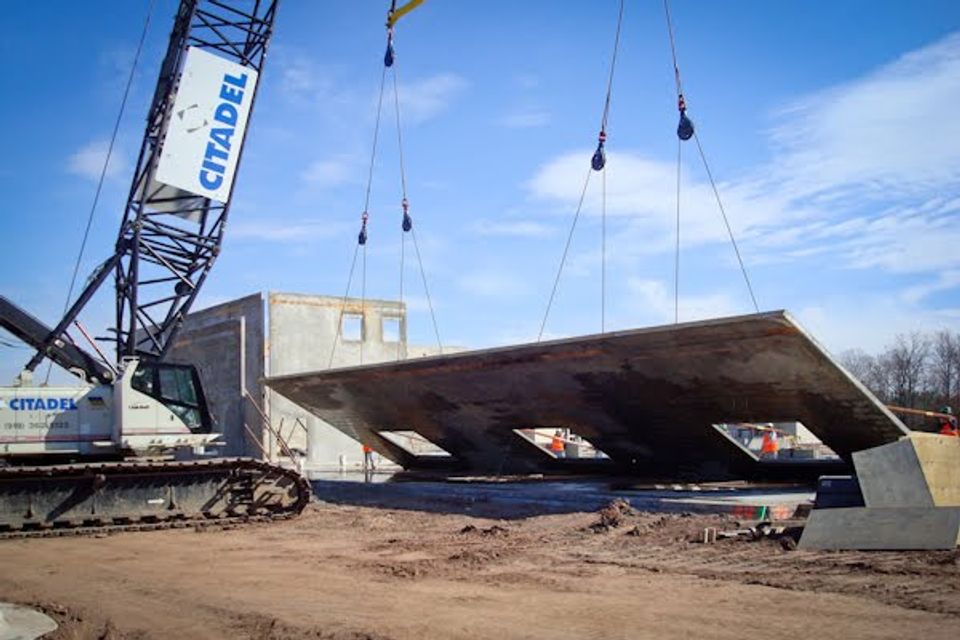 Commercial crane wall