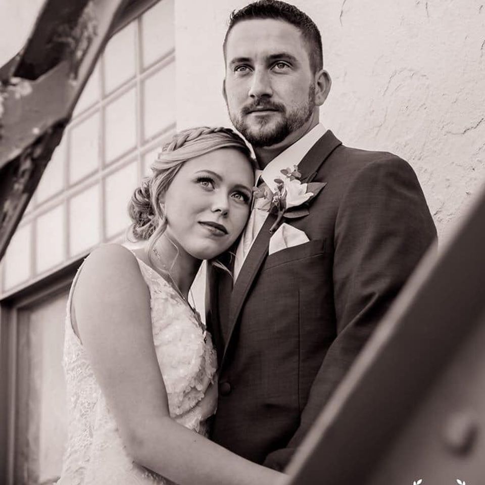 dreamy bride and groom at the coleman vault