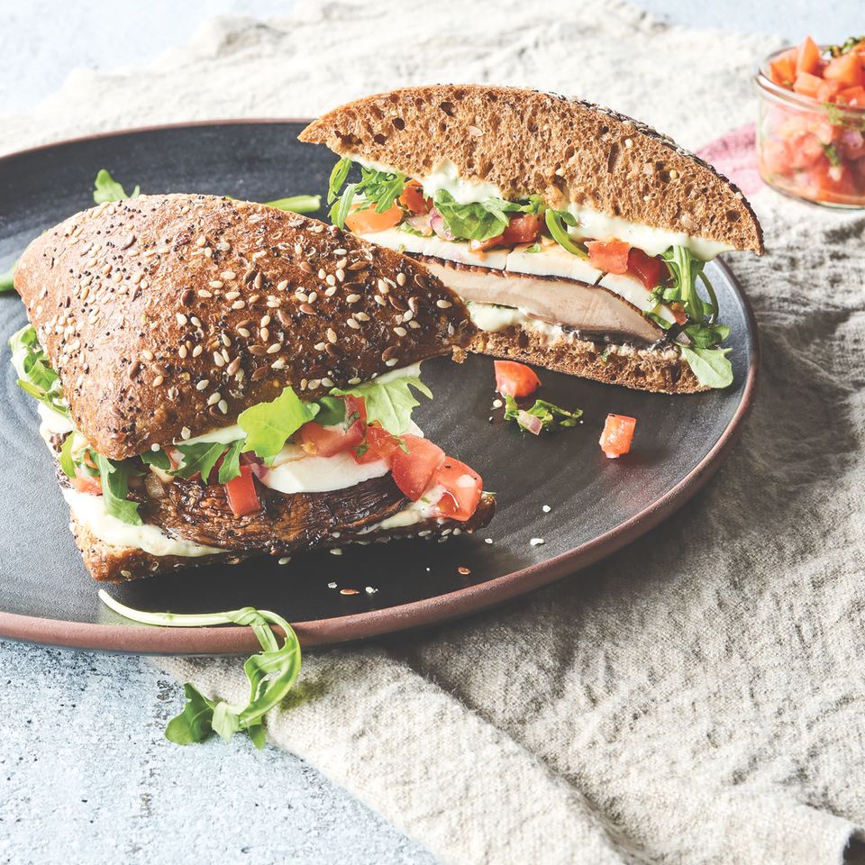 Portobello mozzarella sandwiches