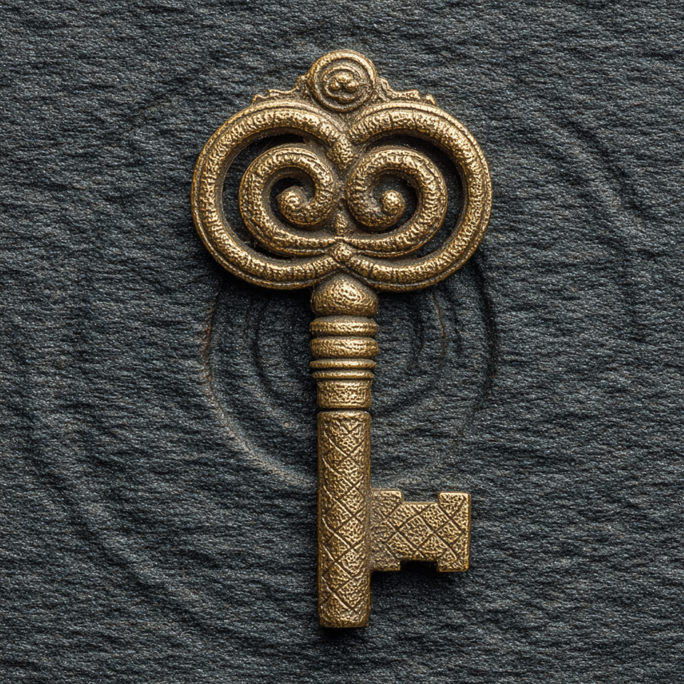 KPCopy Hospitality Transformations- gold key on beveled black background 