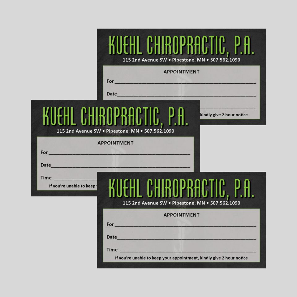 Kuehl appointment cards