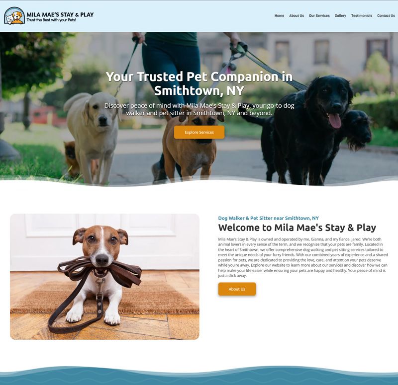 Mila maes stay and play website design thumb