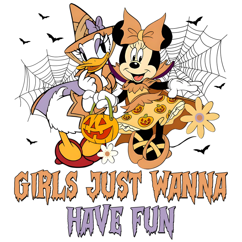 Disney   halloween girls just wanna have fun with minnie and daisey