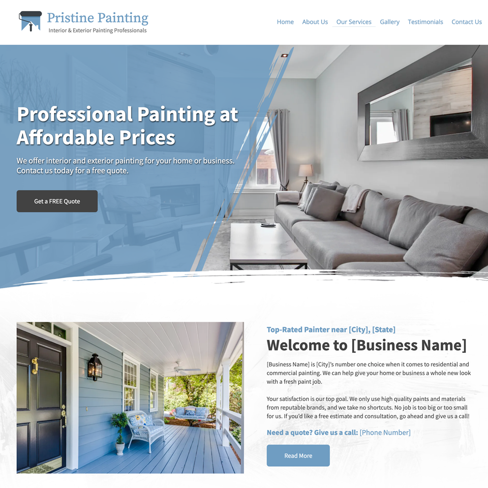 Painter website design theme