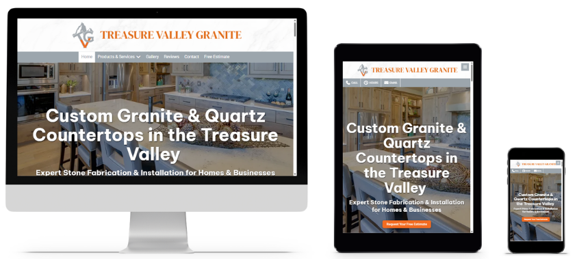 Treasure valley granite client website image