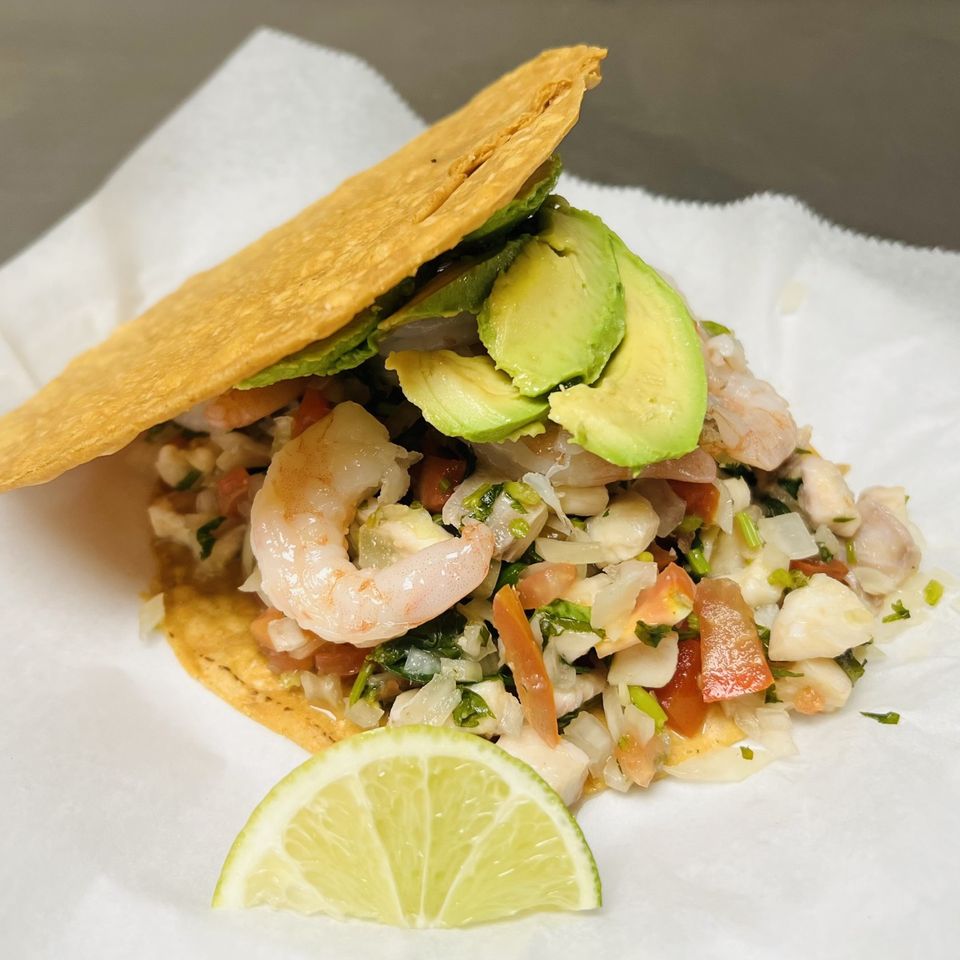 Shrimp tostada