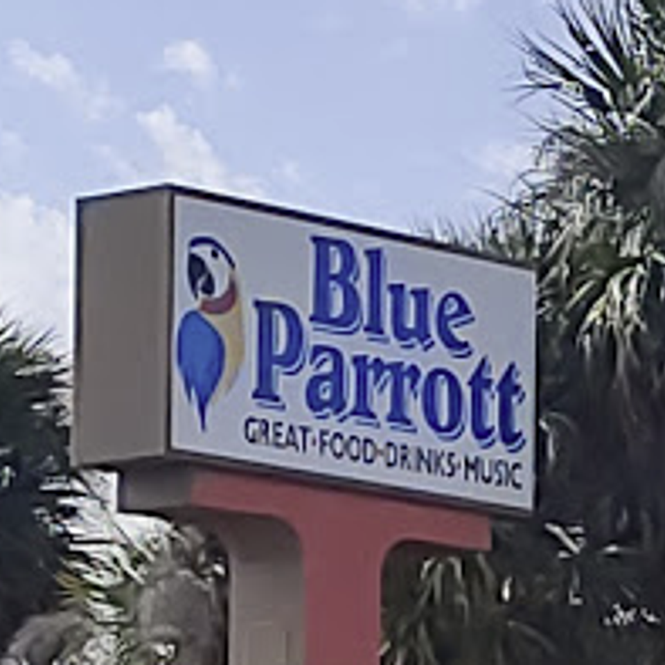 Blue parrott sign