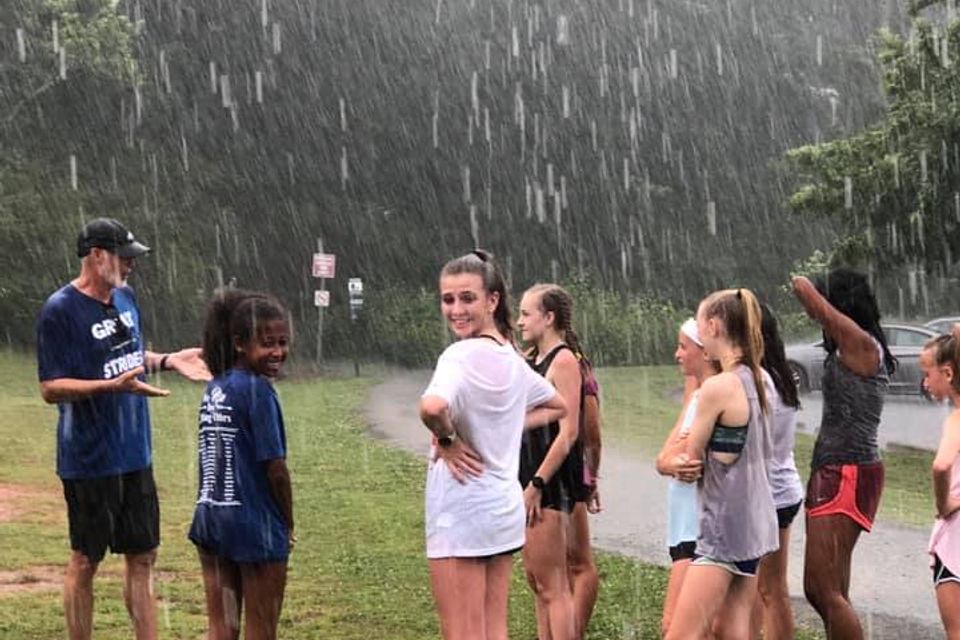 Great strides practice in the rain