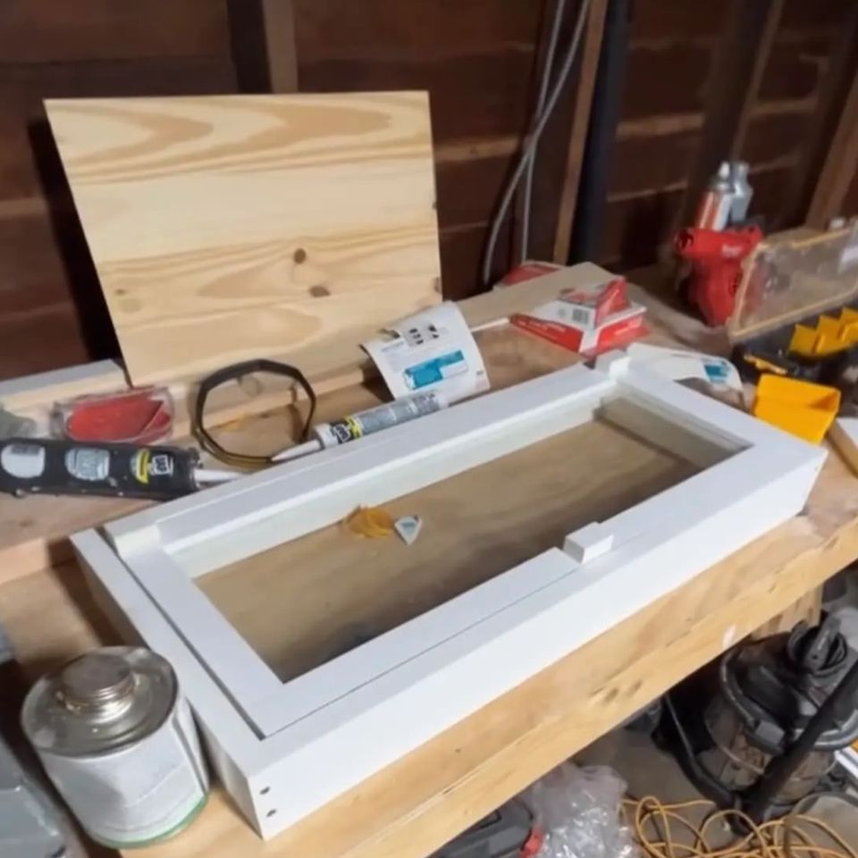 Crawl space windows being built, by J.B.T Contracting of Long Island, NY