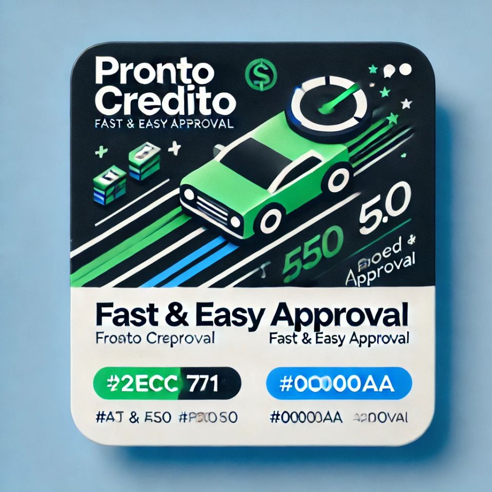 Dall·e 2025 01 28 16.54.45   a small website image for pronto credito with a sleek and modern design. the background features the brand colors   2ecc71 (green) and  0000aa (blue) 