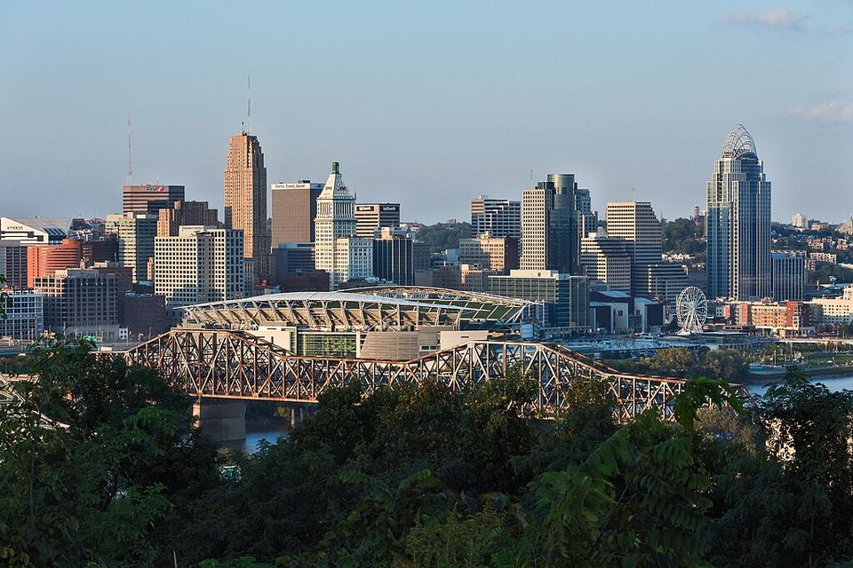 Downtown cincinnati viewed from devou park