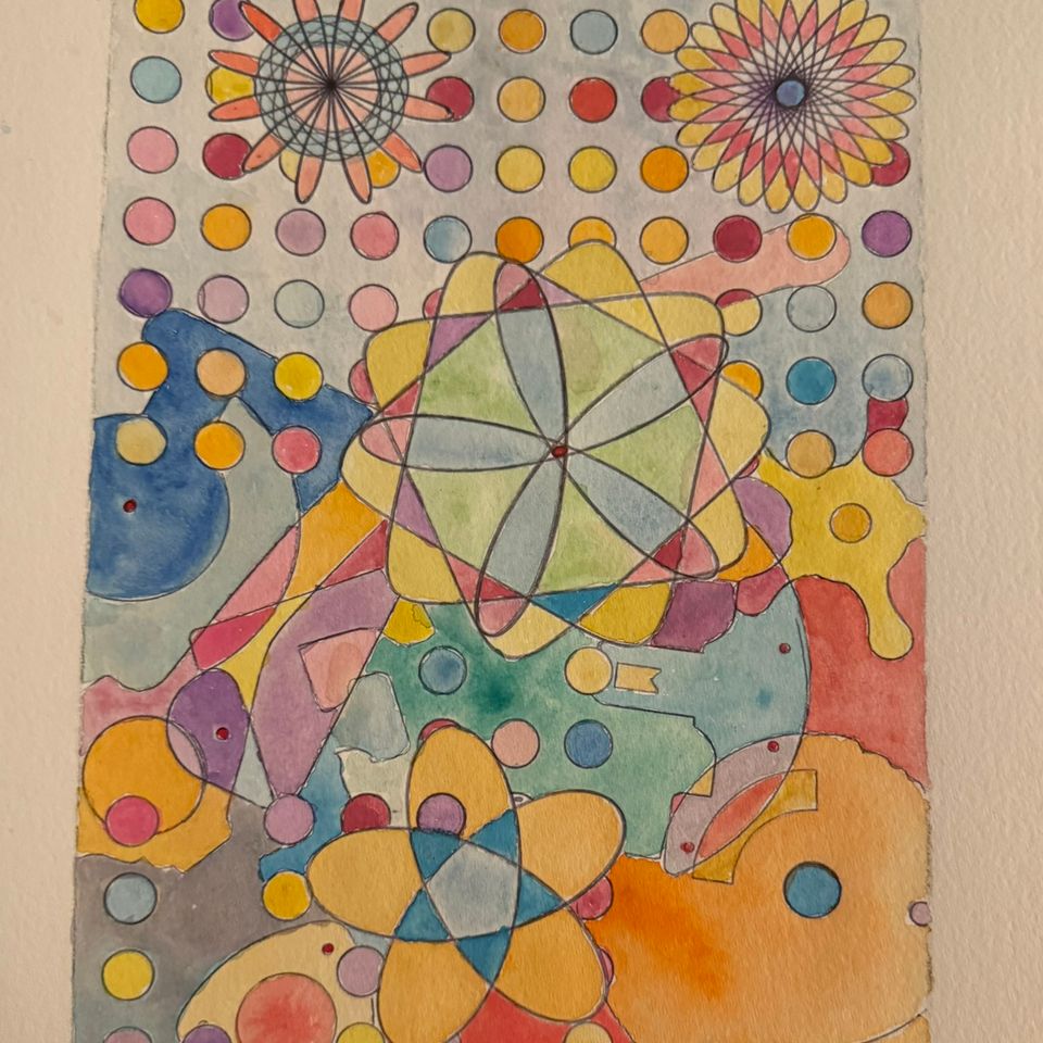 “the square” 9x12 watercolor 2025 tim flynn