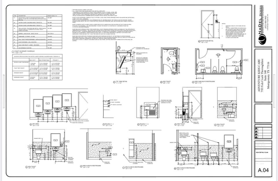 Second mechanical plan for Adventure Kids Care project by Nadel Design – Detailed layout of mechanical systems and equipment