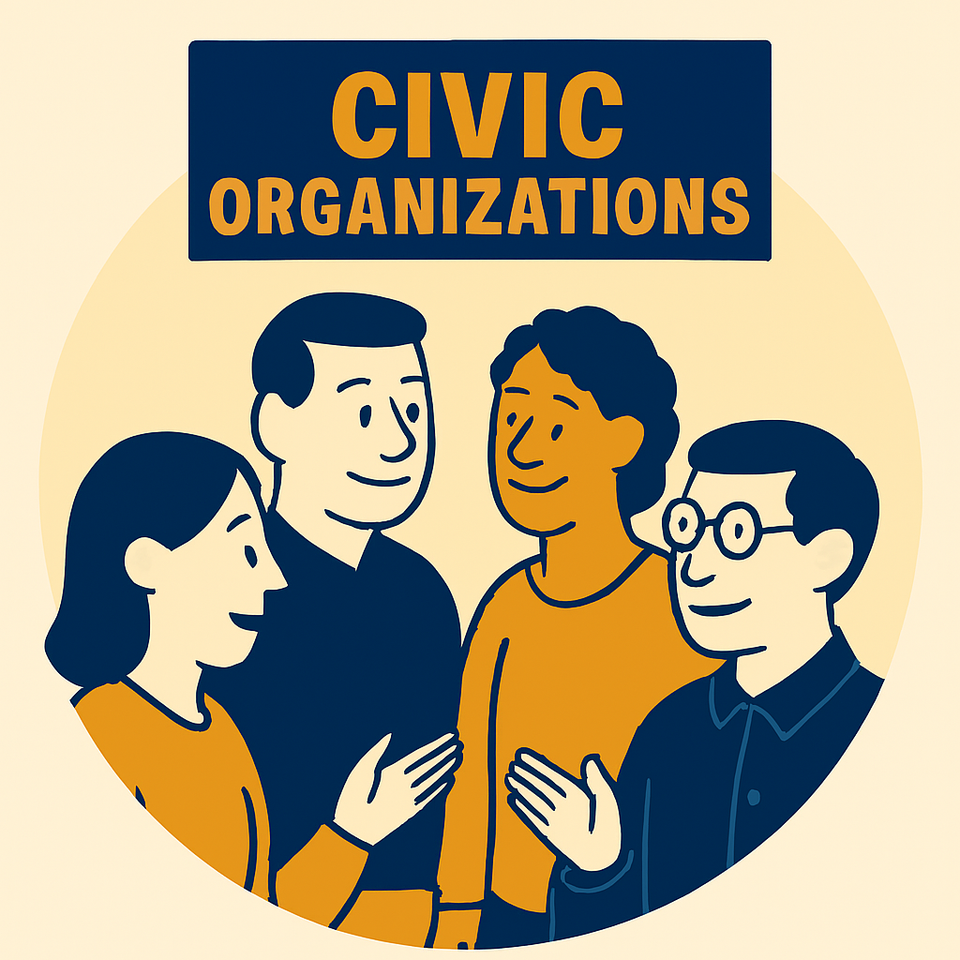 4 people that represent civic organizations in yellow  mustard  blue colors1