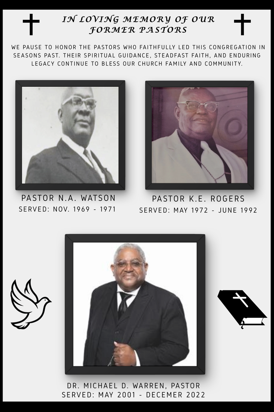 In loving memory of of our former pastors (9)