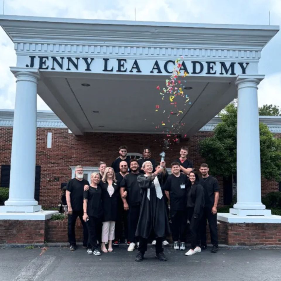 Students training together at Jenny Lea Academy beauty school