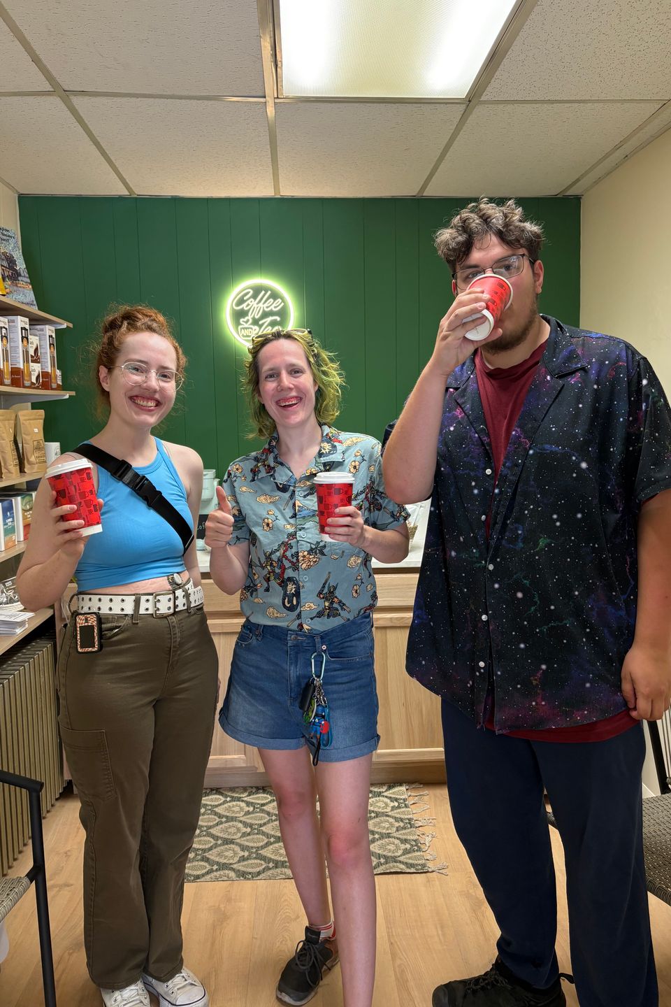 Friends Hanging out in the Tea and Coffee Nook at Forest and Blossom