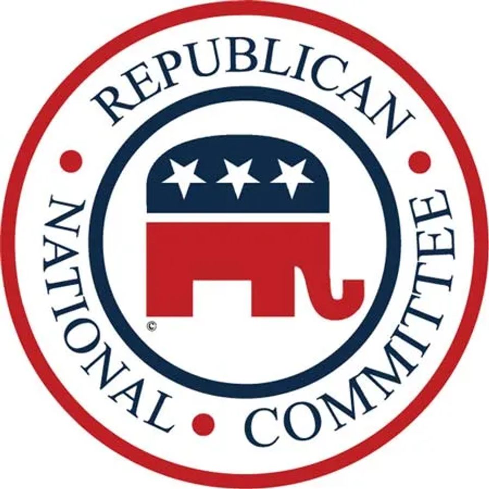 Republican National Committee logo featuring the Republican Party elephant symbol.