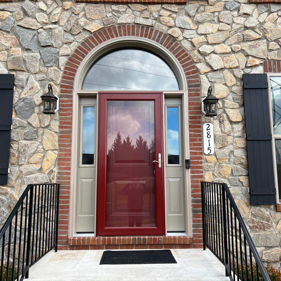 Entry door with sidelights and storm door replacement