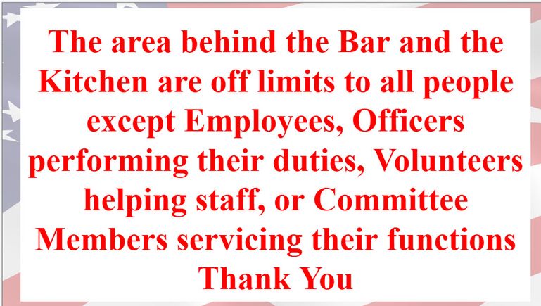 Bar and kitchen area off limits