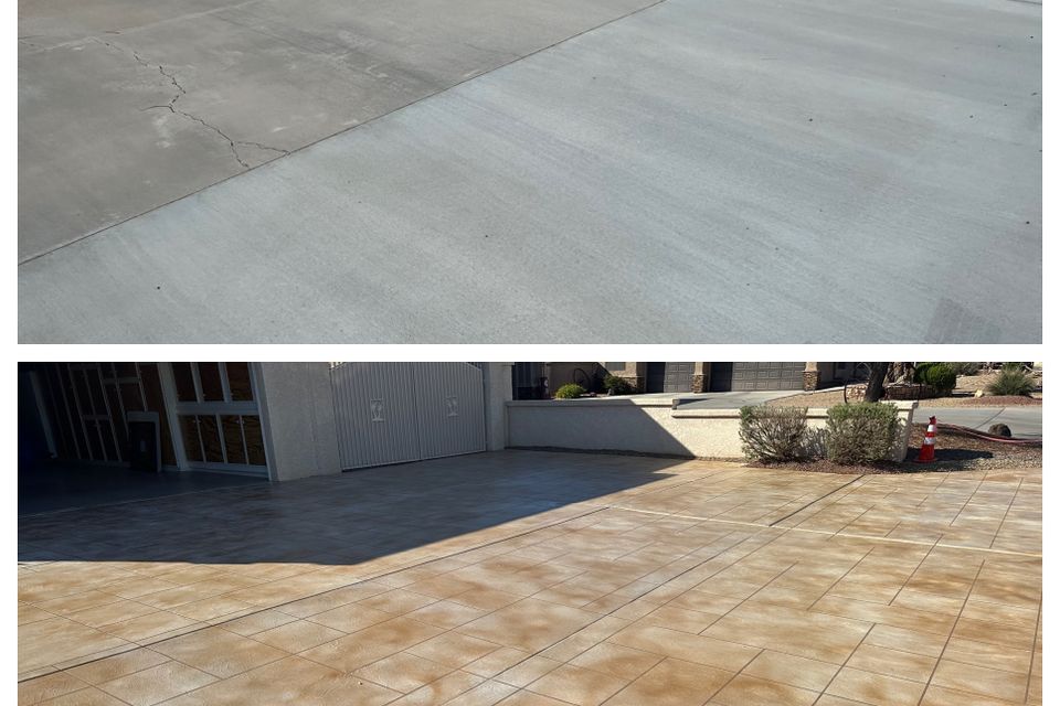 Driveway repair before and afer
