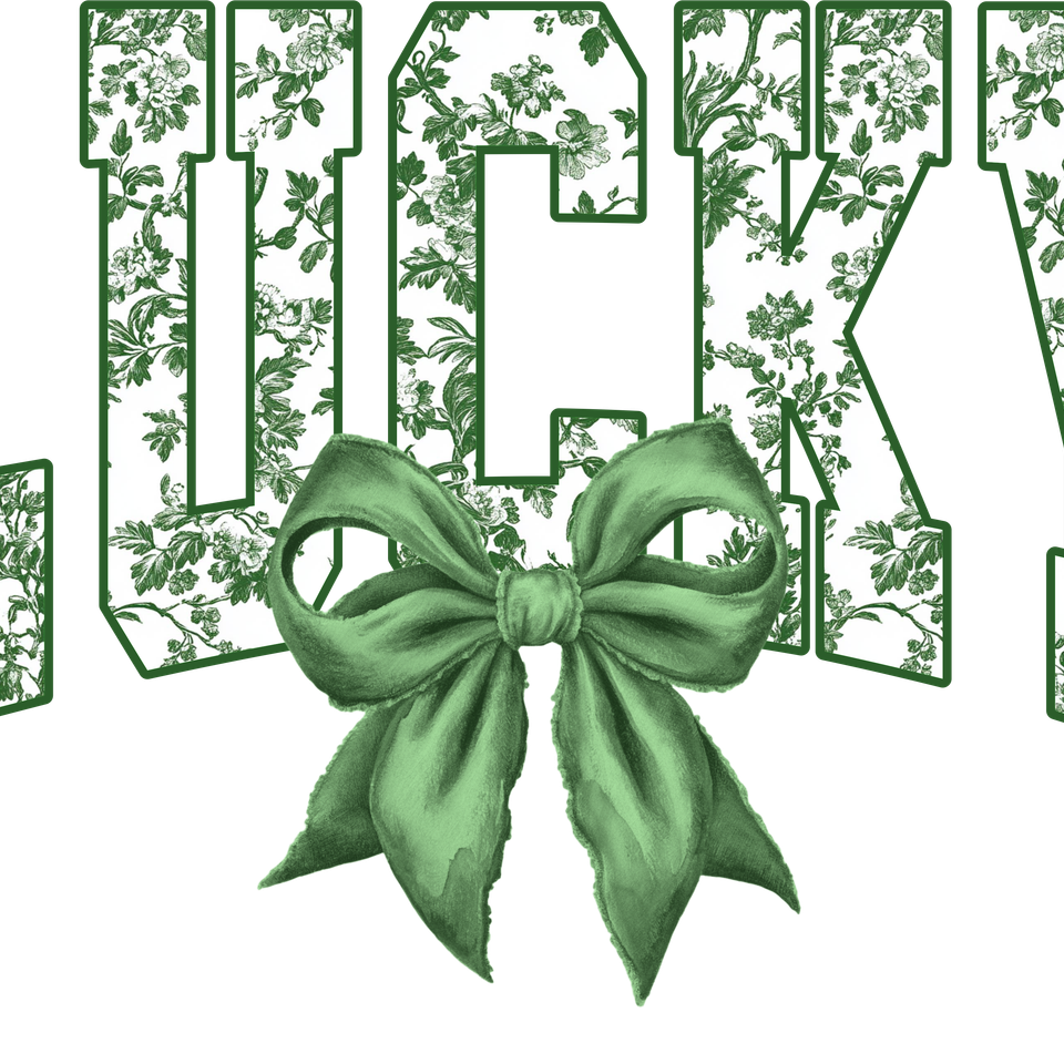 Seasons   st patricks day  lucky with bow green floral and bow