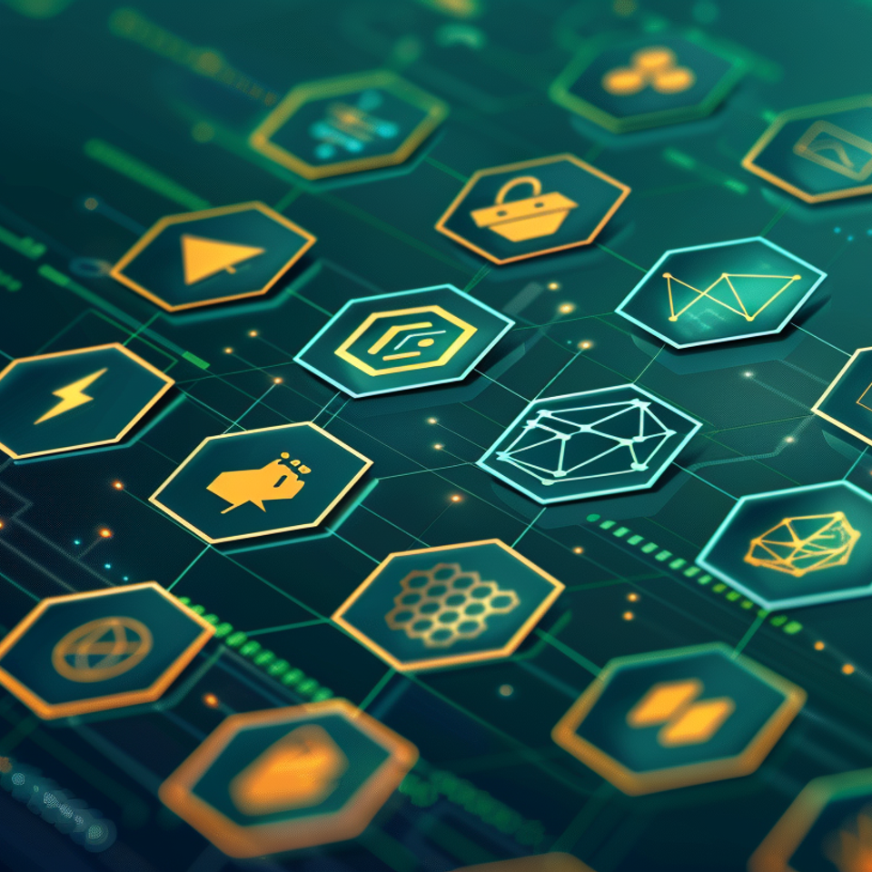 Content Marketing logo with teal and orange keys signifying all the apps and content to be used for marketing 