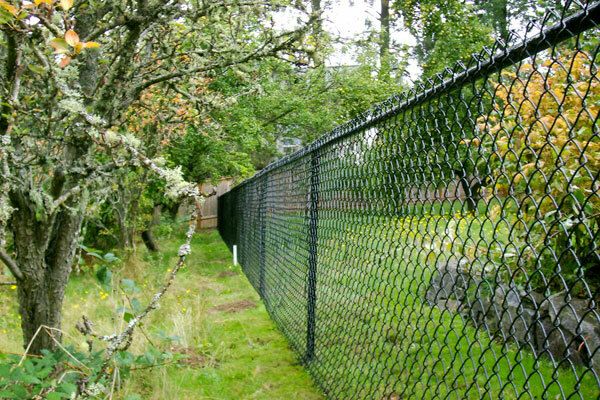 All black chain fence