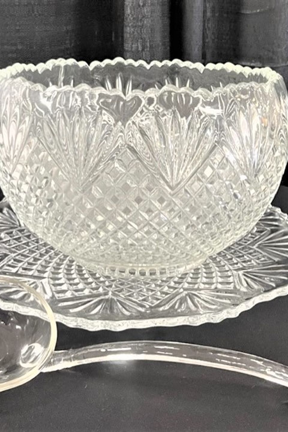 Glass punch bowl