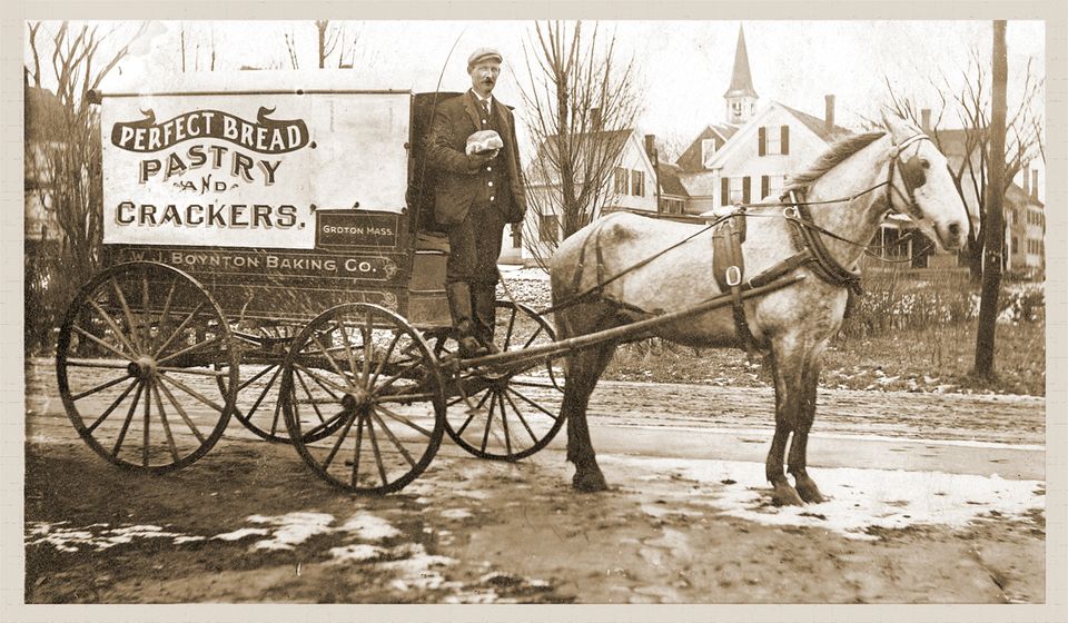 Boynton's horse drawn carriage  main street  groton  1890s. (courtesy of the earl j. carter collection)