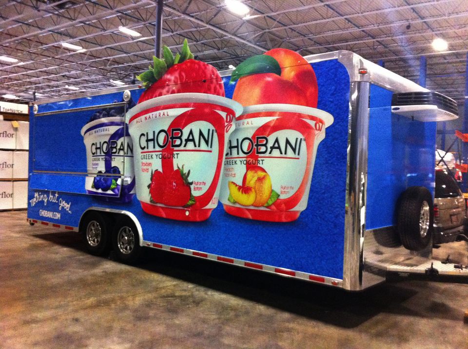 Chobani trailer wrap