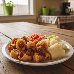 Chicharron con yuca   natural photo