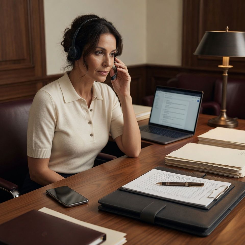 Consultant coordinating case advocacy during a remote call