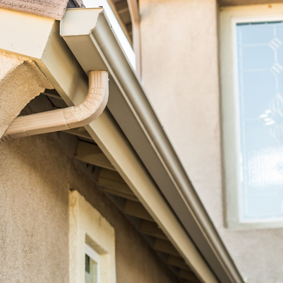 house with seamless aluminum rain gutters