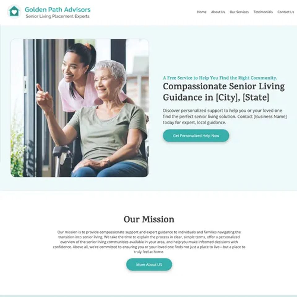 Senior living advisor website design theme template original (1)
