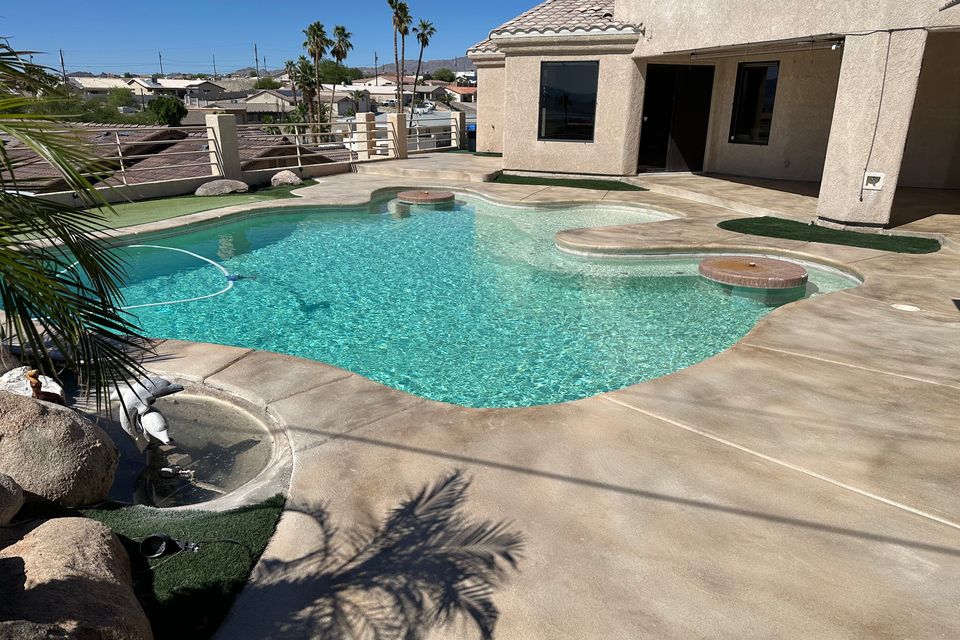 Pool with concrete decking