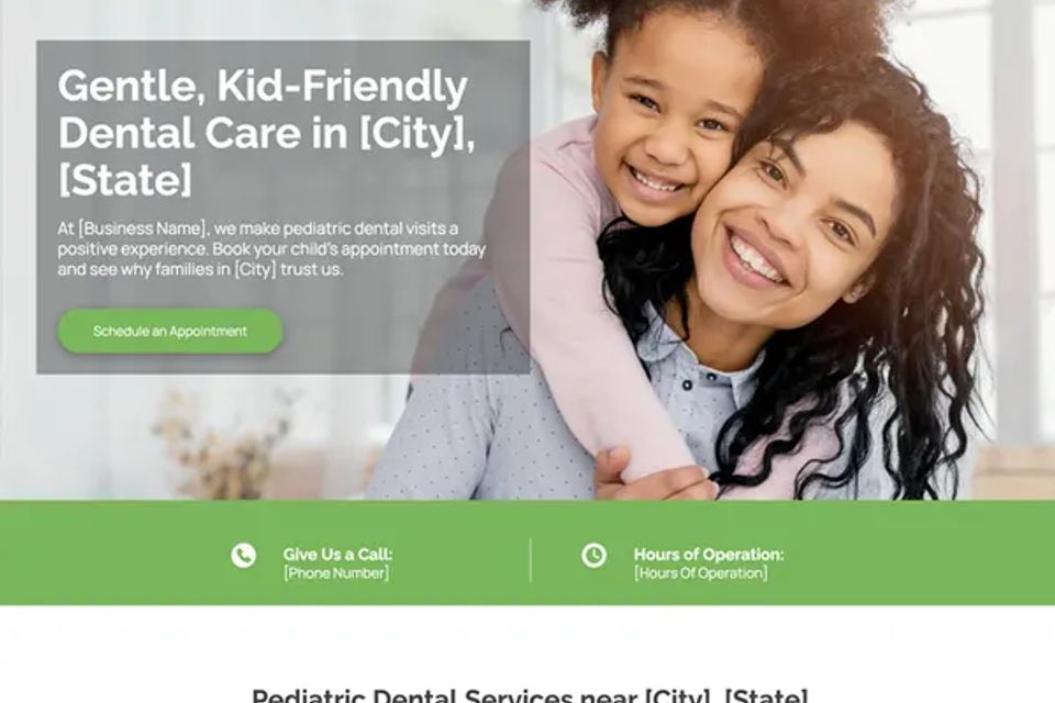 Pediatric dentistry website design theme original