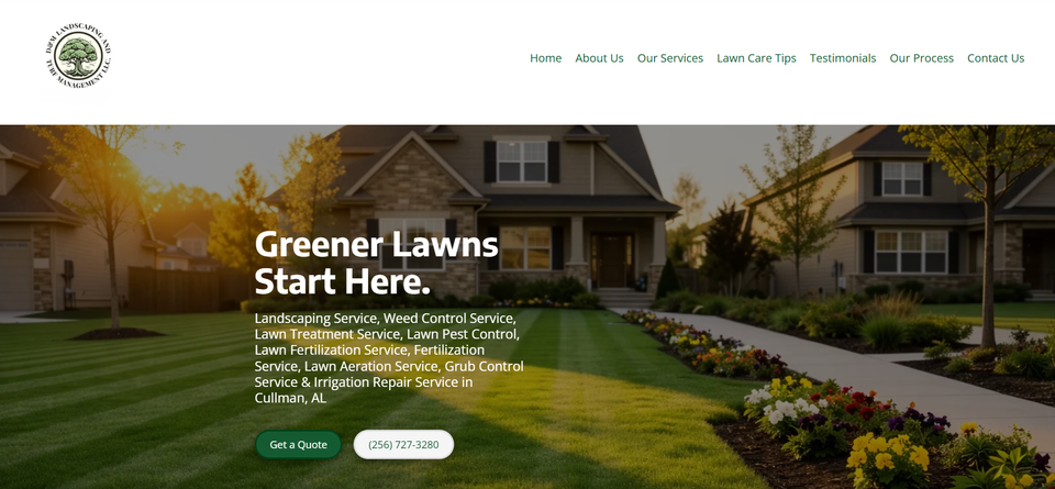 D&M Landscaping and turf management, llc Website built by North AL Social 