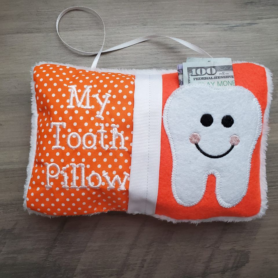 Tooth pillow orange no bow