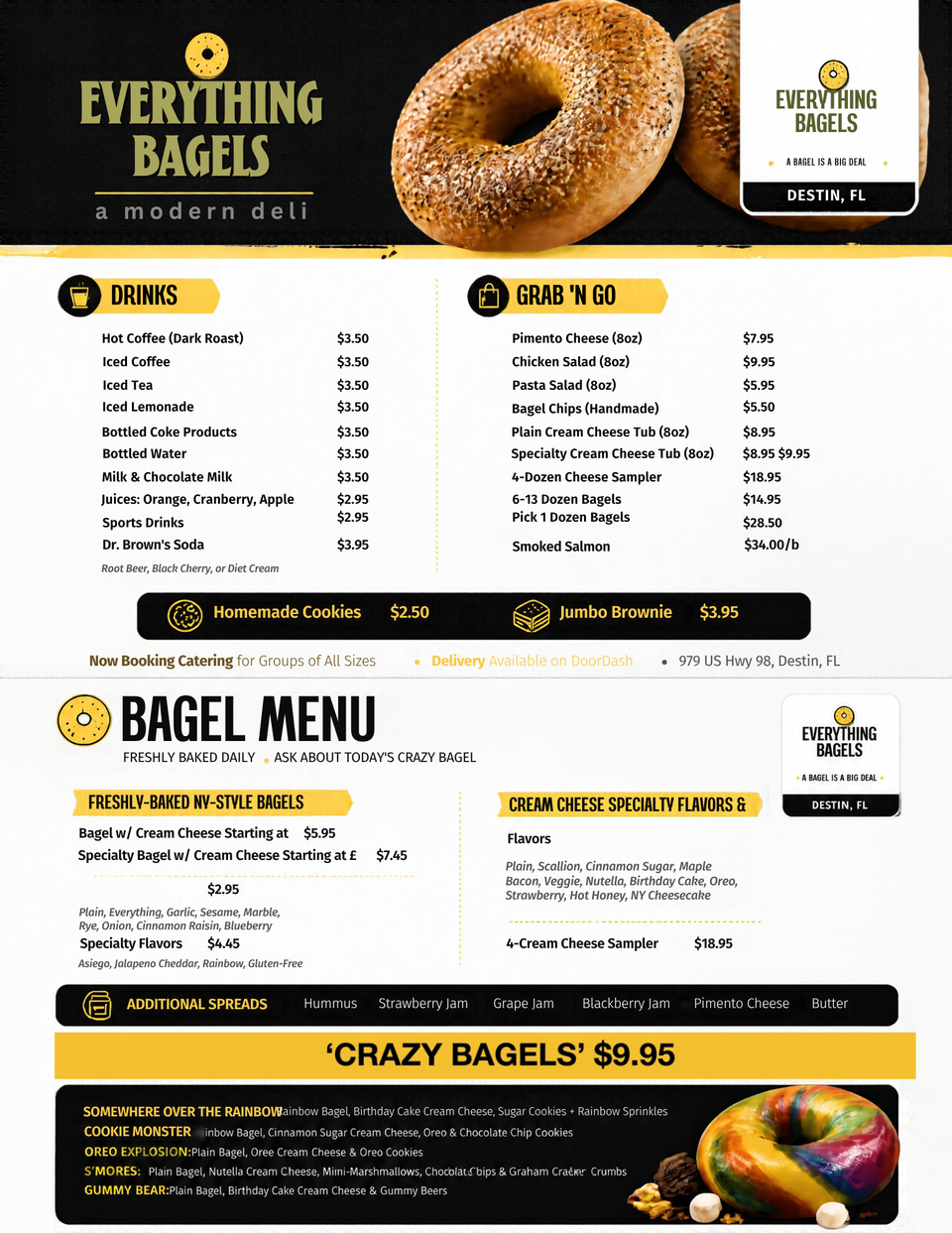 Official drink bagel menu