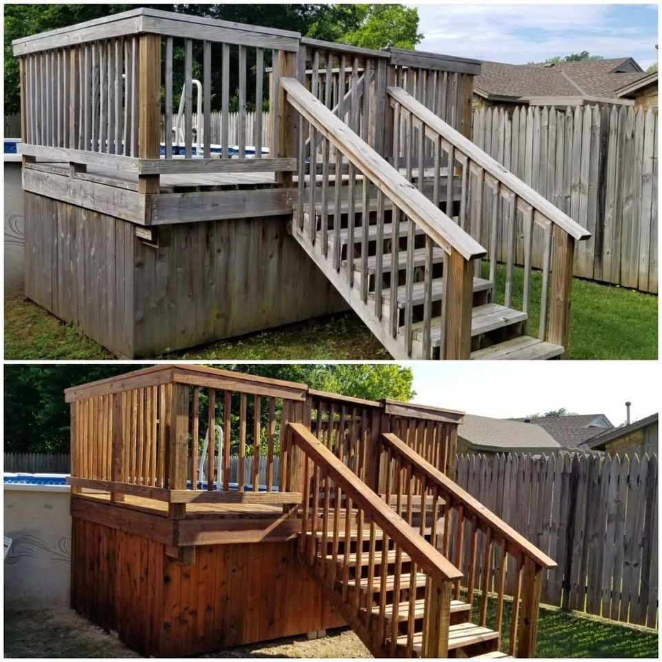American fence staining  tulsa oklahoma  professional local wood deck pressure washing and staining service company  resized 20190627 122602 9410
