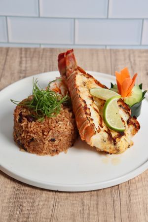 Jerk lobster tail entree