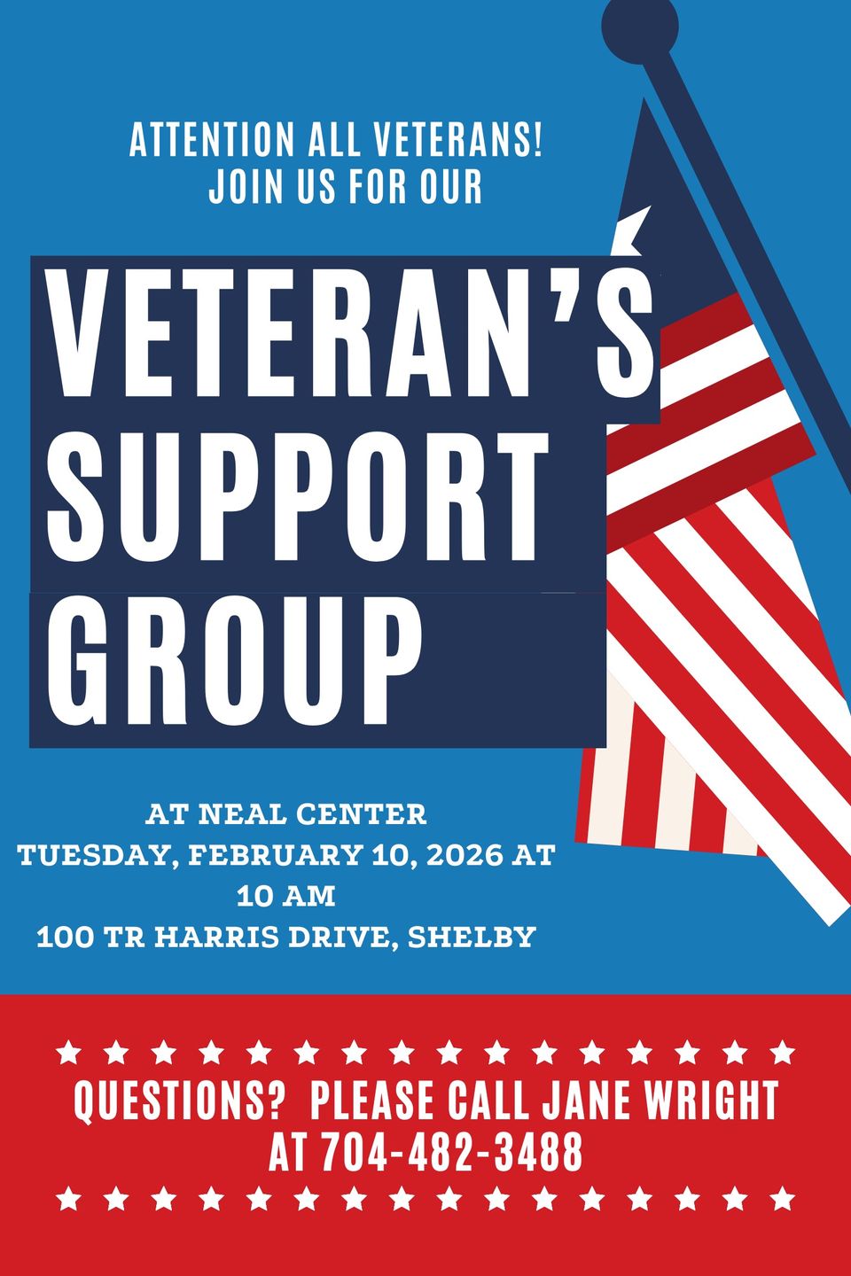 Poster  veteran's support for february 2026