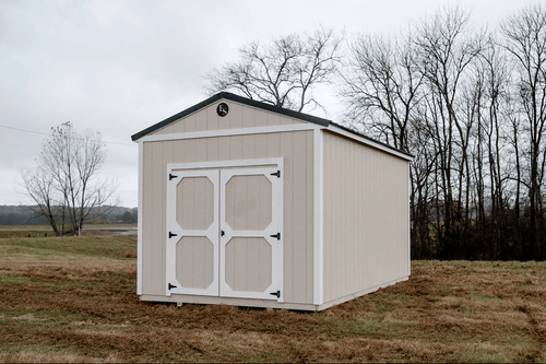 Utility shed for lawn mower and tool storage from Ed Sheds