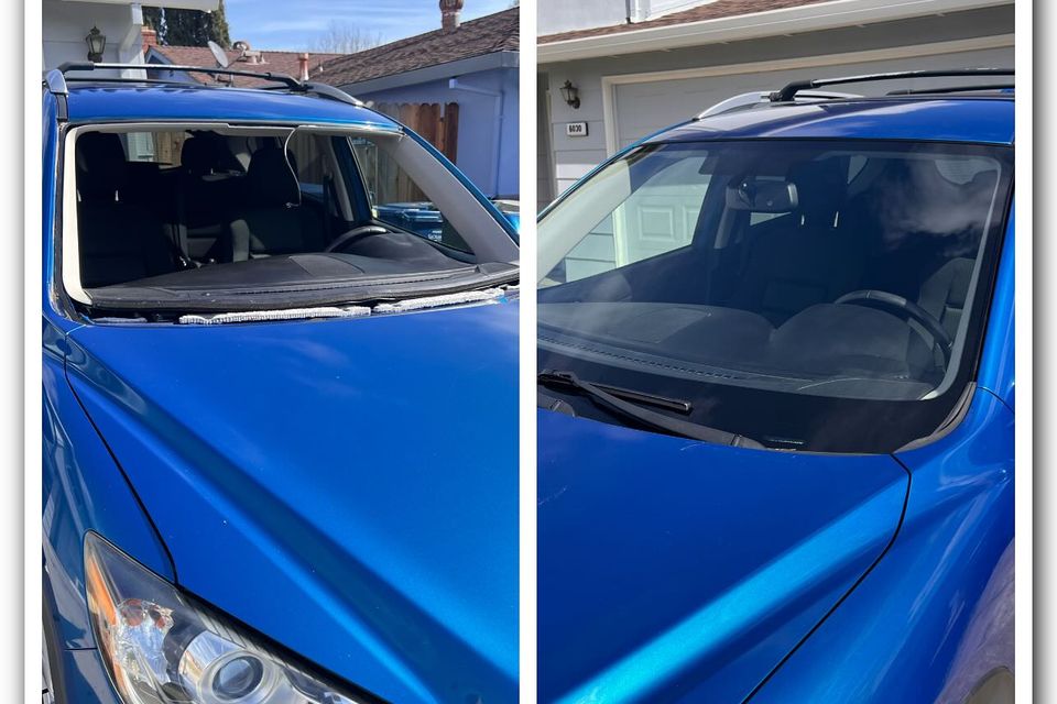 before and after front windshield replacement sacramento