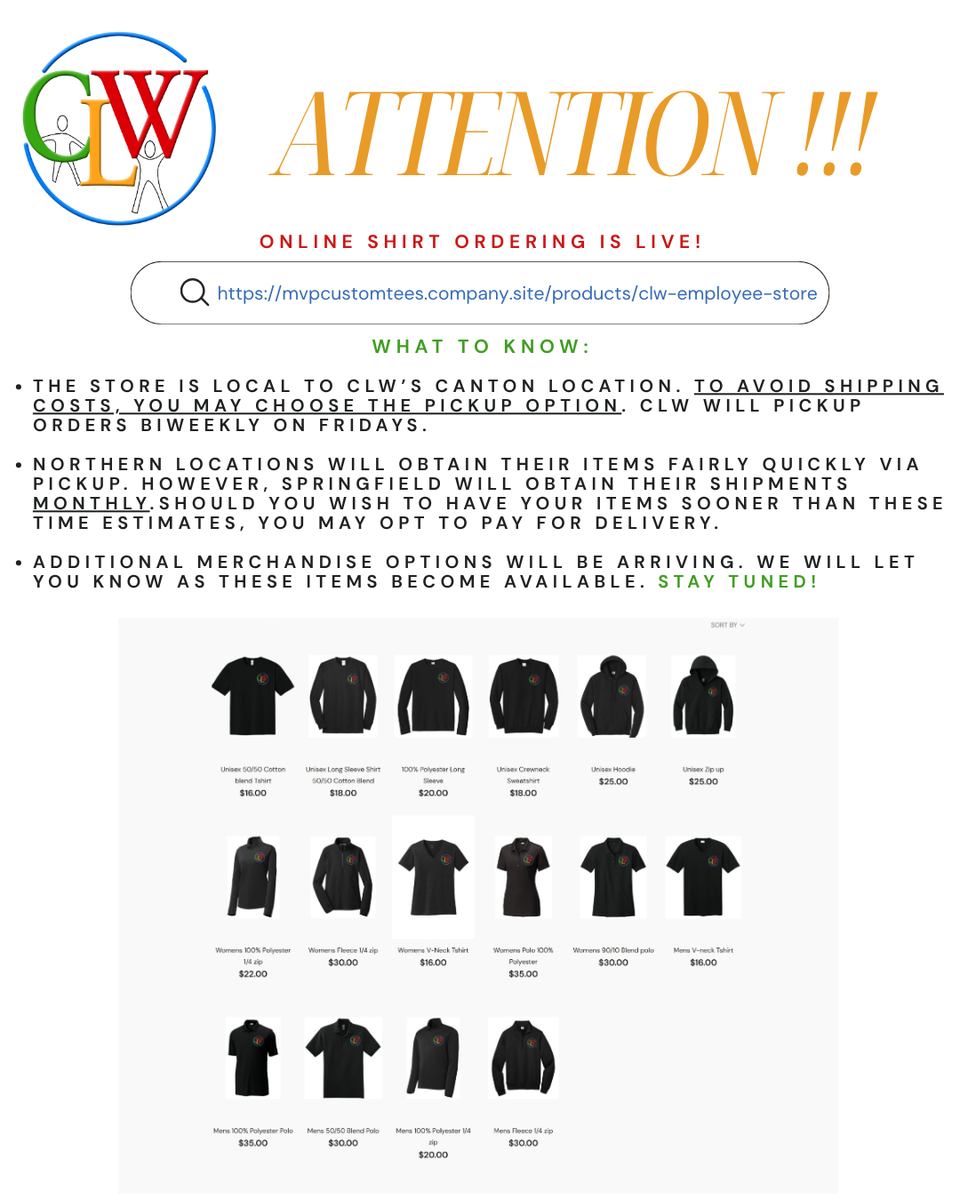 Online ordering announcement for everyone
